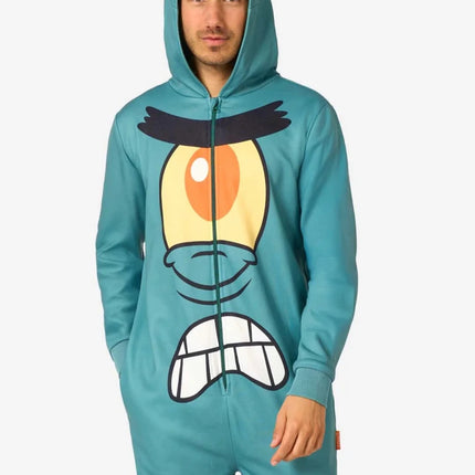 SpongeBob Plankton Onesie Unisex Blauwgroen van Nickelodeon koop je bij Partywinkel
