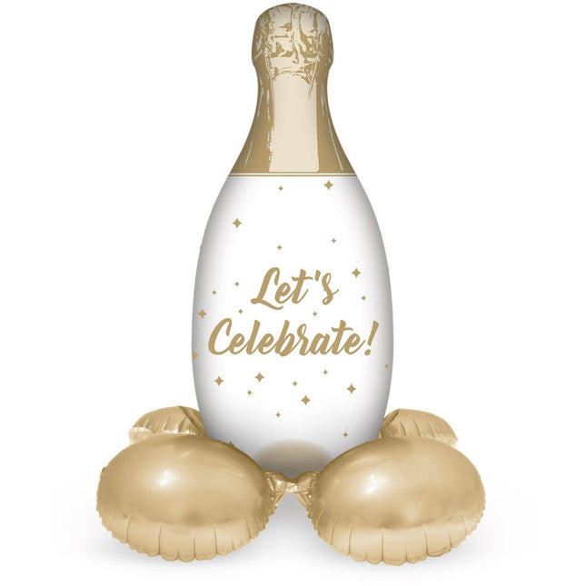 Staande Folieballon Champagnefles Celebrate - 86 cm van Folat koop je bij Partywinkel