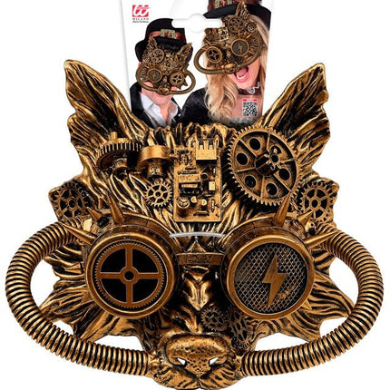 Steampunk Masker Goud Vos van Widmann koop je bij Partywinkel