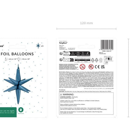 Ster Ballon Donkerblauw 50cm van Partydeco koop je bij Partywinkel