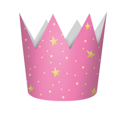 Ster Kroon Goud Roze 4st van Procos koop je bij Partywinkel