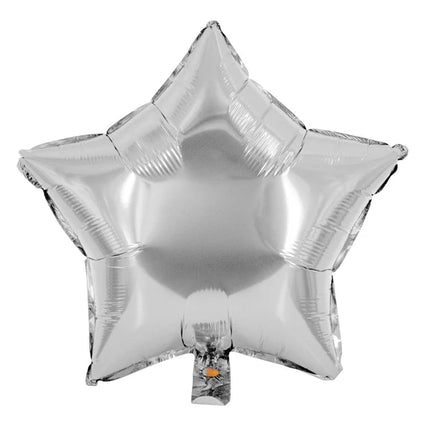 Ballon en hélium en forme d'étoile, argent uni, vide, 45 cm