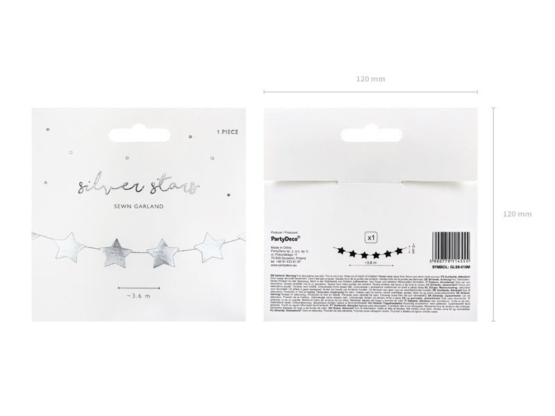 Sterren Slinger Zilver 3,6m van Partydeco koop je bij Partywinkel