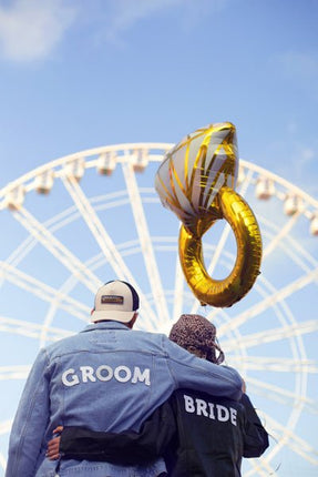 Strijk Embleem Groom 30cm van Partydeco koop je bij Partywinkel