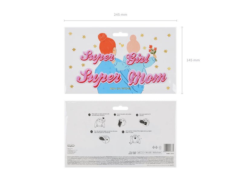 Strijk Embleem Supermom 2st van Partydeco koop je bij Partywinkel