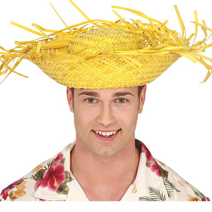 Strohoed Geel van Fiestas Guirca koop je bij Partywinkel