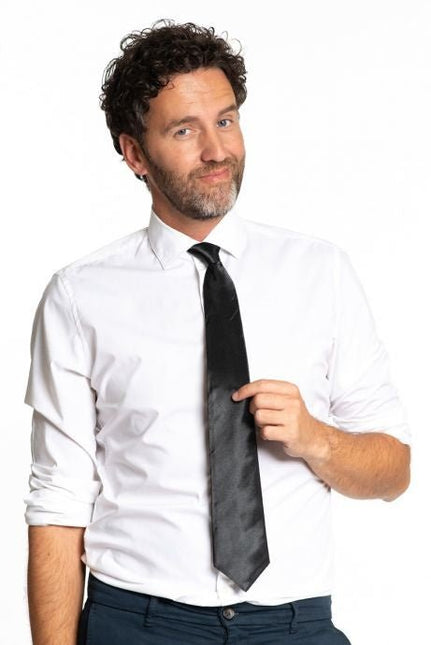 Stropdas Zwart 50cm van Partychimp koop je bij Partywinkel