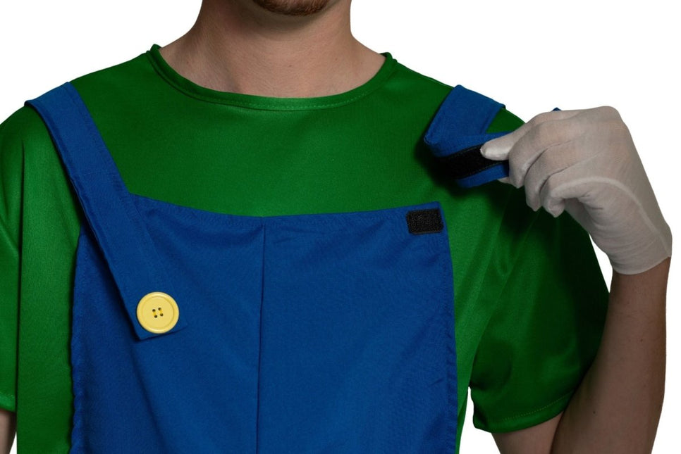 Super Mario Pak Groen Blauw Heren Luigi van PartyXclusive koop je bij Partywinkel