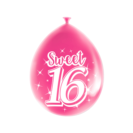 Sweet 16 Ballonnen 16 Jaar Roze 30cm 8st van Paper Dreams koop je bij Partywinkel