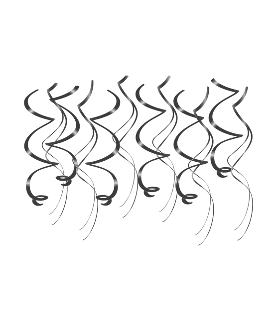 Décoration suspendue noire Tourbillons 12pcs
