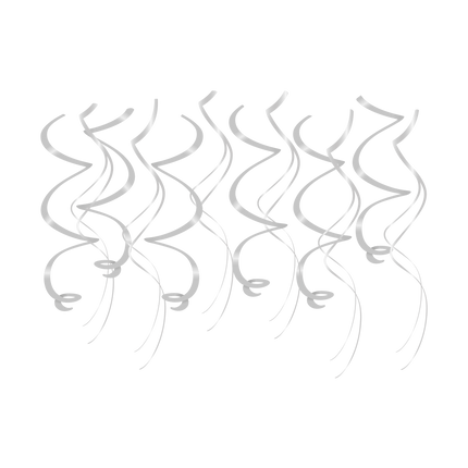 Décoration suspendue argentée Tourbillons 12pcs