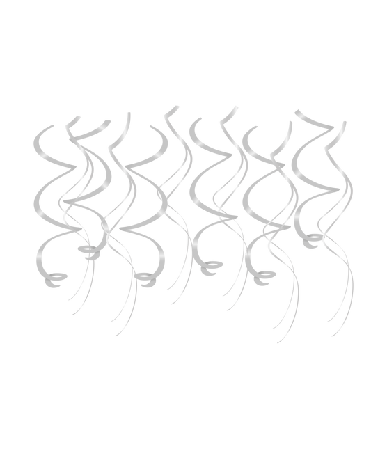 Décoration suspendue argentée Tourbillons 12pcs