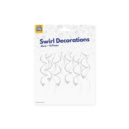 Décoration suspendue argentée Tourbillons 12pcs