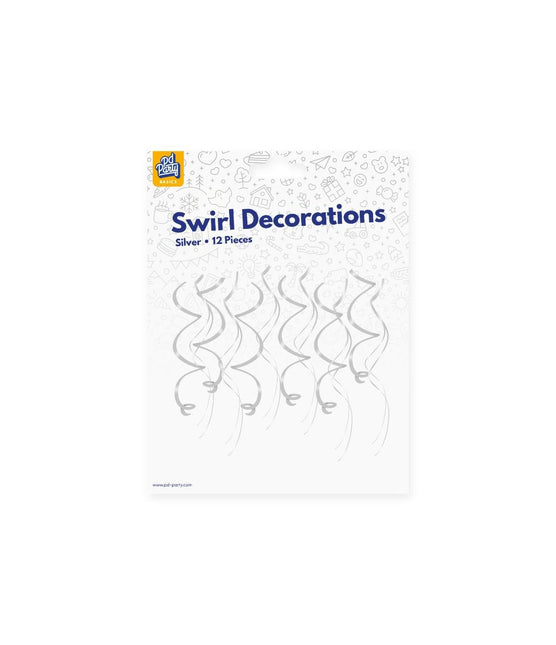 Décoration suspendue argentée Tourbillons 12pcs