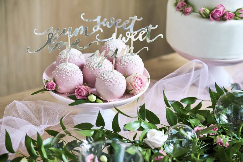 Taarttoppers Love Zilver 13cm 6st van Partydeco koop je bij Partywinkel