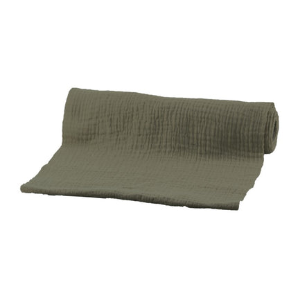 Chemin de table vert en coton 3m
