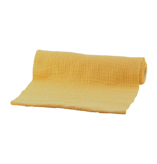 Chemin de table jaune en coton 3m