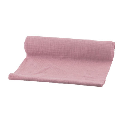 Chemin de table rose en coton 3m
