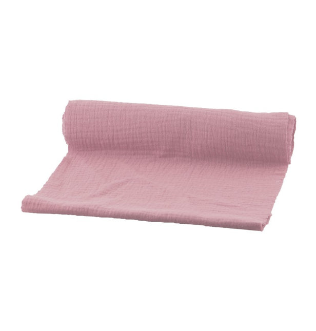 Chemin de table rose en coton 3m