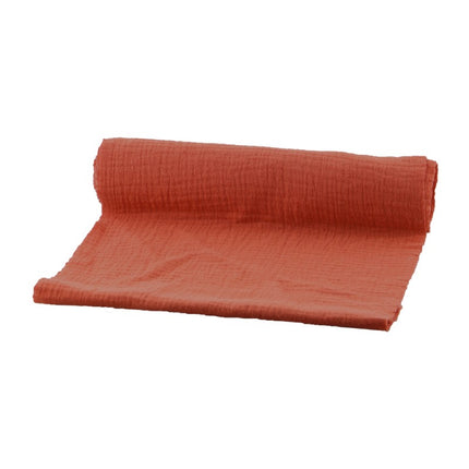 Chemin de table orange en coton foncé 3m