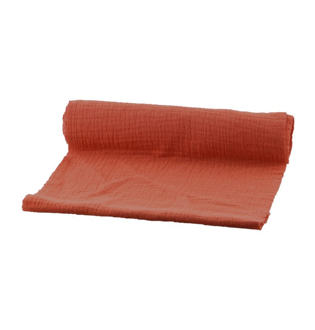 Chemin de table orange en coton foncé 3m