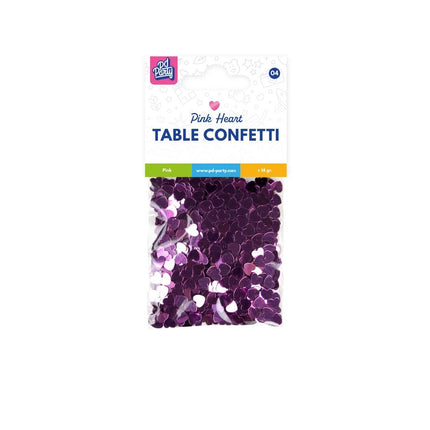 Confettis de table en forme de coeur rose 14gr