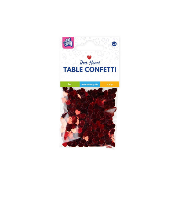Cœurs Confetti de table rouge 14gr