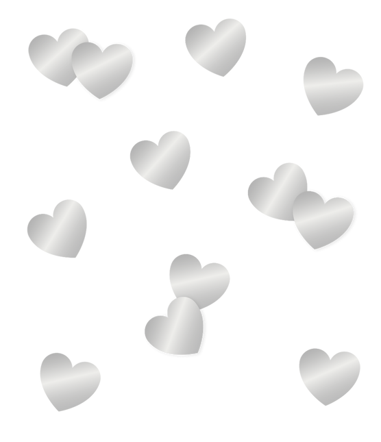 Confettis de table en forme de coeur Argent 14gr