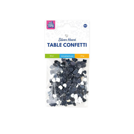 Confettis de table en forme de coeur Argent 14gr
