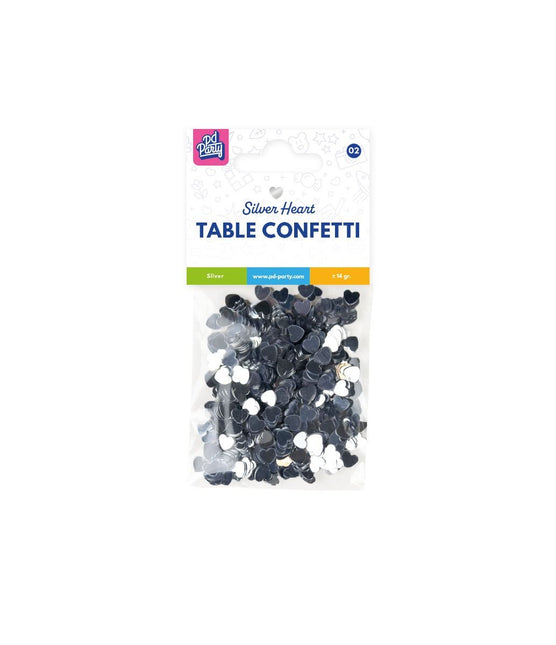 Confettis de table en forme de coeur Argent 14gr