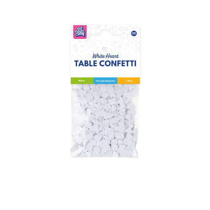 Confettis de table en forme de coeur blanc 14gr