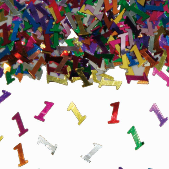 Tafelconfetti 1 Jaar 1cm 600st - Partywinkel - 8714572053006