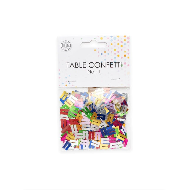 Tafelconfetti 11 Jaar Gekleurd van WeFiesta koop je bij Partywinkel