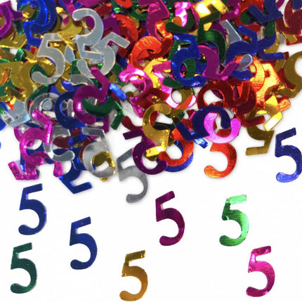 Tafelconfetti 5 Jaar 1cm 600st - Partywinkel - 8714572053044