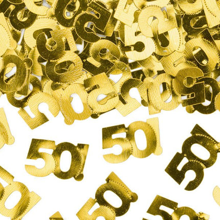 Tafelconfetti 50 Jaar Goud van Partydeco koop je bij Partywinkel