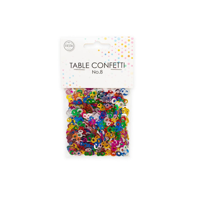 Tafelconfetti 8 Jaar Gekleurd van WeFiesta koop je bij Partywinkel