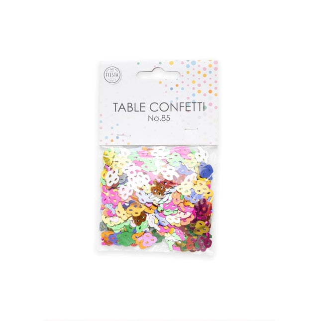 Tafelconfetti 85 Jaar Gekleurd van WeFiesta koop je bij Partywinkel