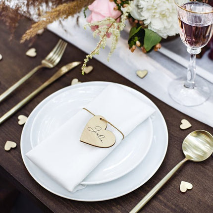 Tafeldecoratie Hartjes Hout 2cm 50st van Partydeco koop je bij Partywinkel