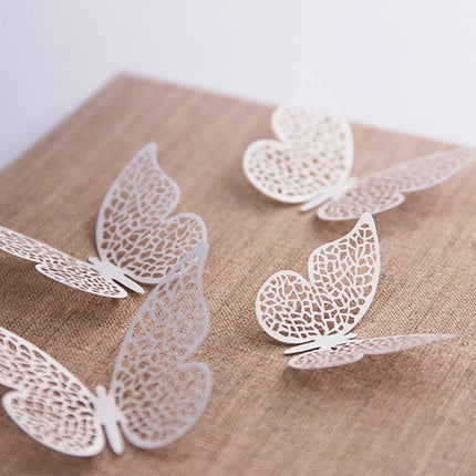Tafeldecoratie Vlinder Papier Wit 6,5cm 10st van Partydeco koop je bij Partywinkel