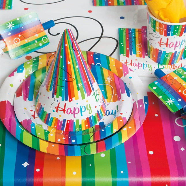 Tafelkleed Happy Birthday Regenboog 2,13m van Unique koop je bij Partywinkel