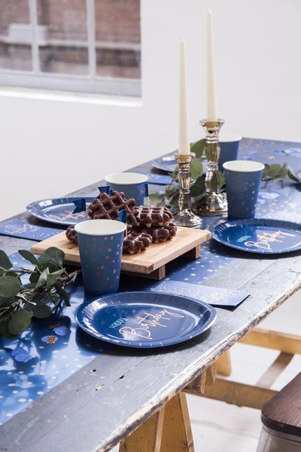 Tafelloper Blauw 40cm 2,4m van Folat koop je bij Partywinkel