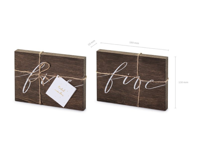 Tafelnummer Five 18cm van Partydeco koop je bij Partywinkel