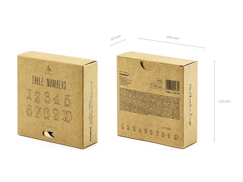 Tafelnummers Hout 10,5cm 10st van Partydeco koop je bij Partywinkel