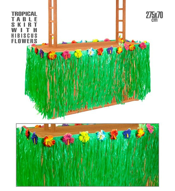 Tafelrandversiering Met Hibiscus Bloemen 275x70cm van Widmann koop je bij Partywinkel