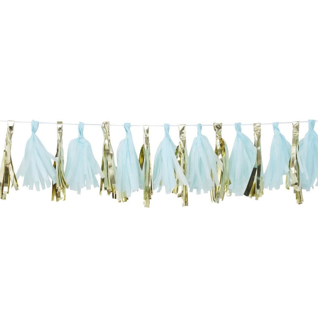 Tassel Slinger Blauw/Goud 2m van Ginger Ray koop je bij Partywinkel