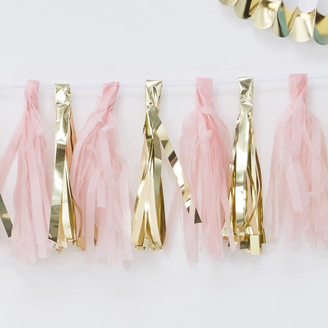 Tassel Slinger Roze/Goud 2m van Ginger Ray koop je bij Partywinkel