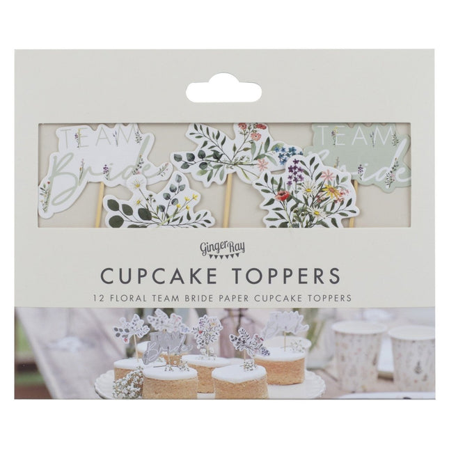 Team Bride Cupcake Toppers 12st van Ginger Ray koop je bij Partywinkel