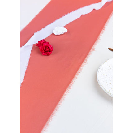 Chemin de table rouge Terracotta 5m
