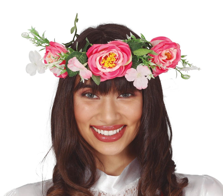 Tiara Bloemen Roze van Fiestas Guirca koop je bij Partywinkel