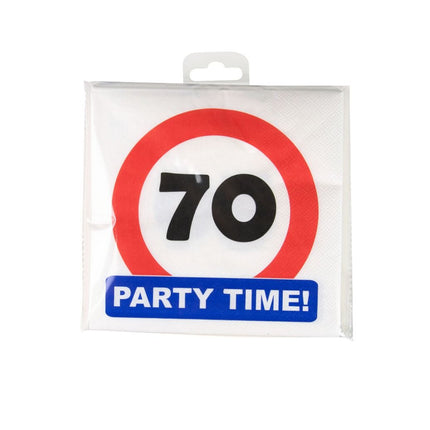 70 Years Napkins Traffic Sign 16.5cm 16pcs